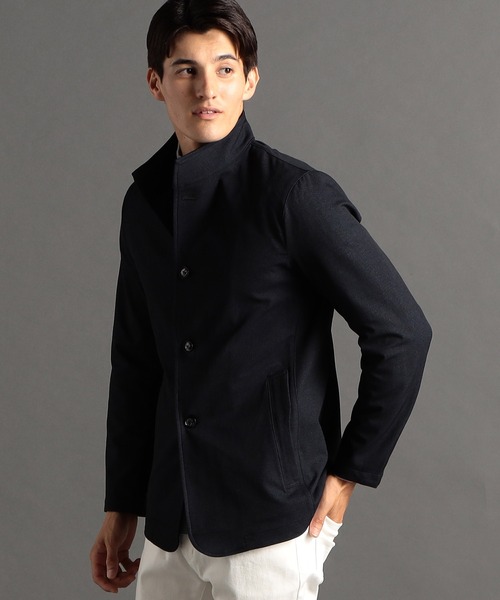 MONSIEUR NICOLE(ムッシュニコル)の「ドビーツイルプリント スタンドカラーブルゾン(ブルゾン・メンズ・ブラック/ブラウン/ネイビー・MEDIUM/LARGE/X-LARGE)」の1枚目の写真