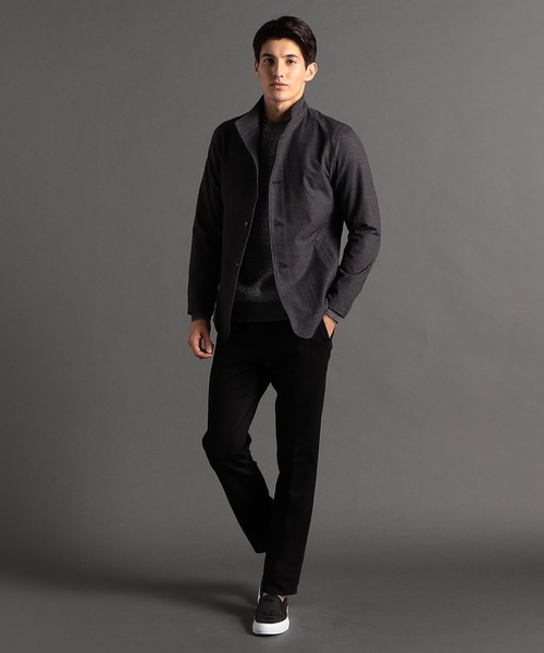 MONSIEUR NICOLE(ムッシュニコル)の「ドビーツイルプリント スタンドカラーブルゾン(ブルゾン・メンズ・ブラック/ブラウン/ネイビー・MEDIUM/LARGE/X-LARGE)」の5枚目の写真