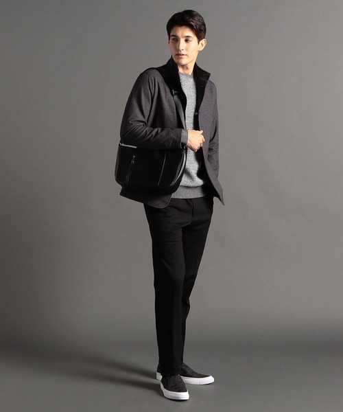 MONSIEUR NICOLE(ムッシュニコル)の「ドビーツイルプリント スタンドカラーブルゾン(ブルゾン・メンズ・ブラック/ブラウン/ネイビー・MEDIUM/LARGE/X-LARGE)」の6枚目の写真