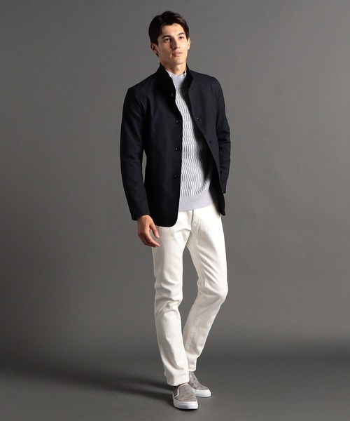 MONSIEUR NICOLE(ムッシュニコル)の「ドビーツイルプリント スタンドカラーブルゾン(ブルゾン・メンズ・ブラック/ブラウン/ネイビー・MEDIUM/LARGE/X-LARGE)」の7枚目の写真