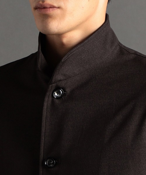 MONSIEUR NICOLE(ムッシュニコル)の「ドビーツイルプリント スタンドカラーブルゾン(ブルゾン・メンズ・ブラック/ブラウン/ネイビー・MEDIUM/LARGE/X-LARGE)」の10枚目の写真