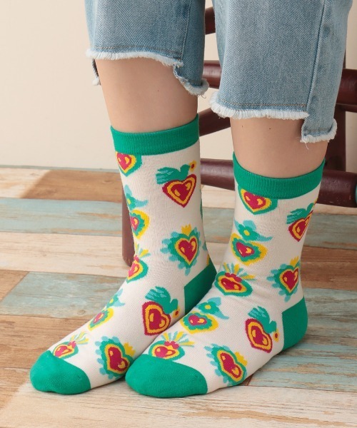 チチカカ（チチカカ）の「コラソンソックス 23-25cm（ソックス/靴下・レディース・ブラウン/ブラック/ホワイト・FREE）」の5枚目の写真