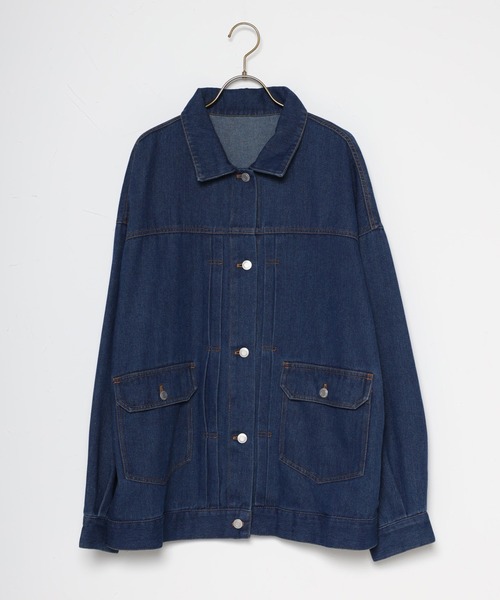 ピンタックデニムジャケット（デニムジャケット）｜Bonjour Sagan