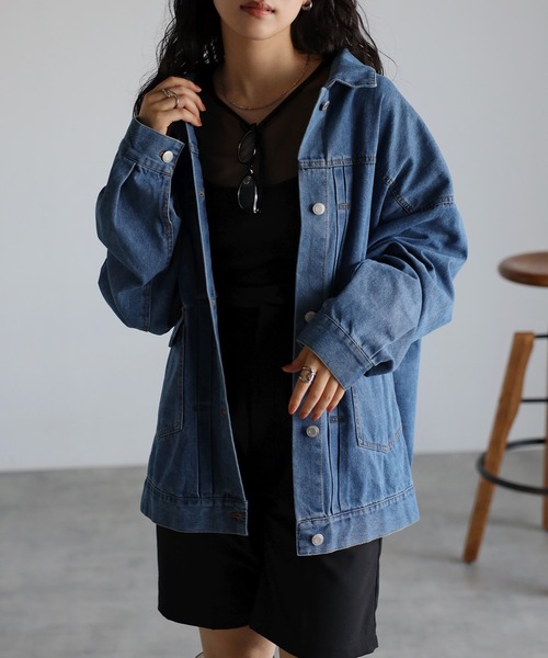 ピンタックデニムジャケット（デニムジャケット）｜Bonjour Sagan