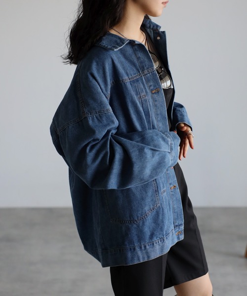 ピンタックデニムジャケット（デニムジャケット）｜Bonjour Sagan