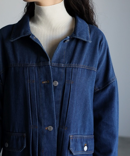 ピンタックデニムジャケット（デニムジャケット）｜Bonjour Sagan