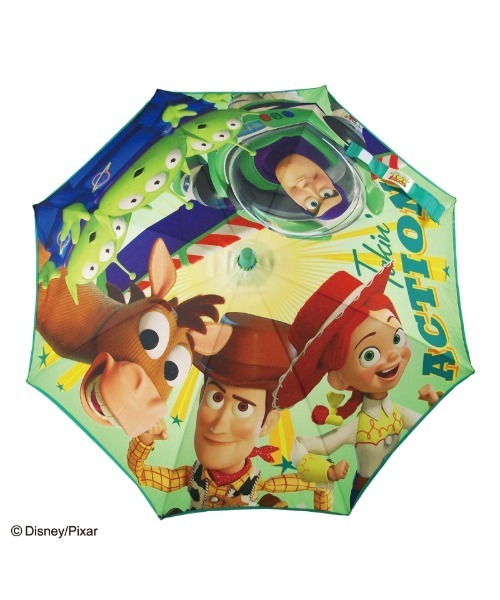 Disney(ディズニー)の「ディズニーシームレス傘 トイ・ストーリー 40cm(長傘・キッズ・グリーン・40cm)」の2枚目の写真