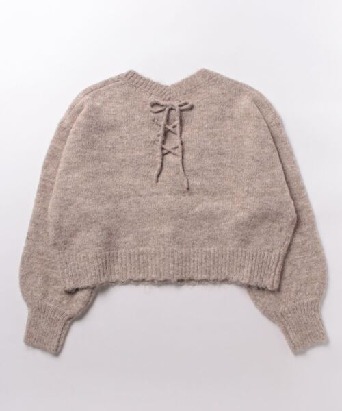 axes femme(アクシーズファム)の「バックレースアップニットカーディガン(カーディガン/ボレロ・レディース・クリーム/ラベンダー/モカ・FREE)」の4枚目の写真