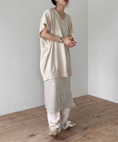 wee9s(ウィークス)の「relax satin pants / リラックスサテンパンツ(その他パンツ・レディース・ホワイト/クリーム/ブラック・FREE/LONG)」の14枚目の写真