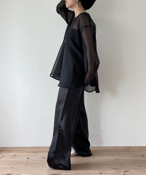 wee9s ホワイト ヴィンテージライクパンツ　　レース装飾 カジュアルパンツ vintage like lace pants / ivory[FREE or LONG] | wee9s