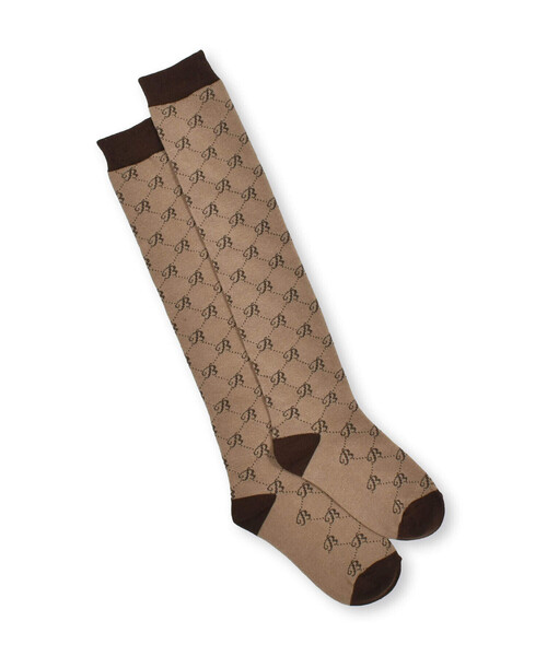 BeBe（ベベ）の「ロゴジャガードオーバーニーハイソックス (15~24cm)（ソックス/靴下・キッズ・グレー系その他/ベージュ系その他・21.0cm/24.0cm/19.0cm/17.0cm）」の4枚目の写真