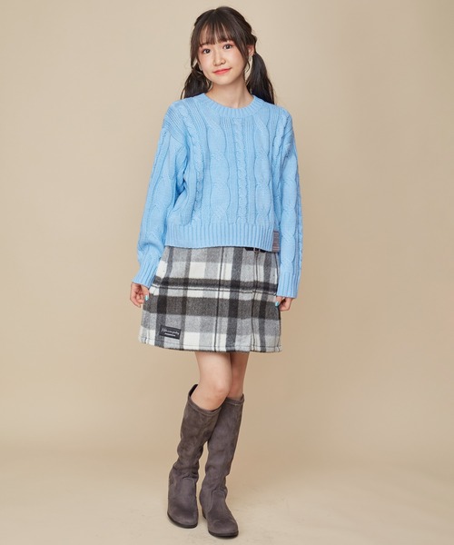 JENNI love(ジェニィラブ)の「【ウォッシャブル】ケーブルニットショート丈プルオーバー(ニット/セーター・キッズ・アイボリー/サックスブルー/ピンク・130cm/160cm/140cm/150cm)」の10枚目の写真
