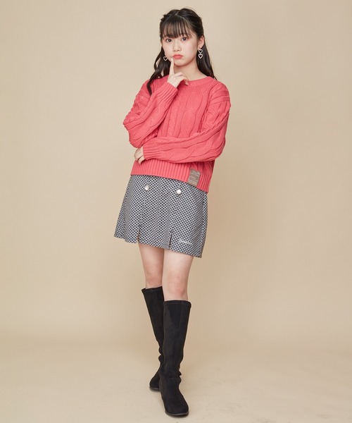 JENNI love(ジェニィラブ)の「【ウォッシャブル】ケーブルニットショート丈プルオーバー(ニット/セーター・キッズ・アイボリー/サックスブルー/ピンク・130cm/160cm/140cm/150cm)」の13枚目の写真