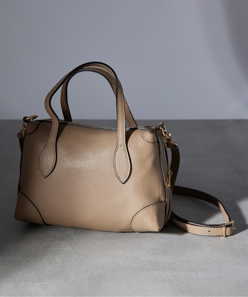 MARCO BIANCHINI（マルコビアンチーニ）の「【MARCO BIANCHINI】イタリアンレザーボストンバッグ　#37030（ハンドバッグ・レディース・キャメル/ブラック/グレイッシュベージュ・FREE）」の3枚目の写真