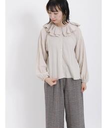 Samansa Mos2 | 襟フリル前開きブラウス(シャツ/ブラウス)