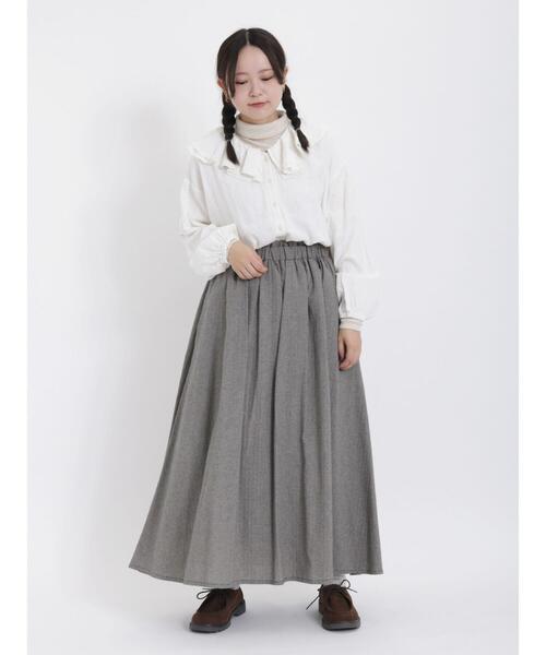 Samansa Mos2（サマンサ モスモス）の「襟フリル前開きブラウス（シャツ/ブラウス・レディース・チャコールグレー/オフホワイト/ベージュ・F）」の9枚目の写真