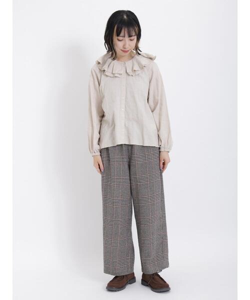 Samansa Mos2（サマンサ モスモス）の「襟フリル前開きブラウス（シャツ/ブラウス・レディース・チャコールグレー/オフホワイト/ベージュ・F）」の21枚目の写真