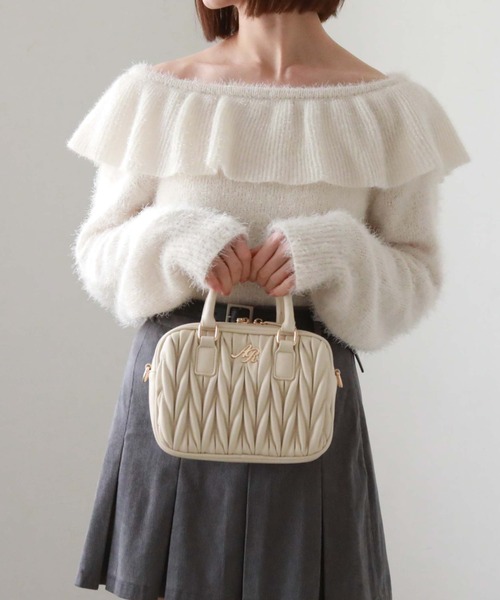 archives(アルシーヴ)の「ウェーブキルトミニボストン(ボストンバッグ・レディース・ブラック/グレー/アイボリー・FREE)」の19枚目の写真