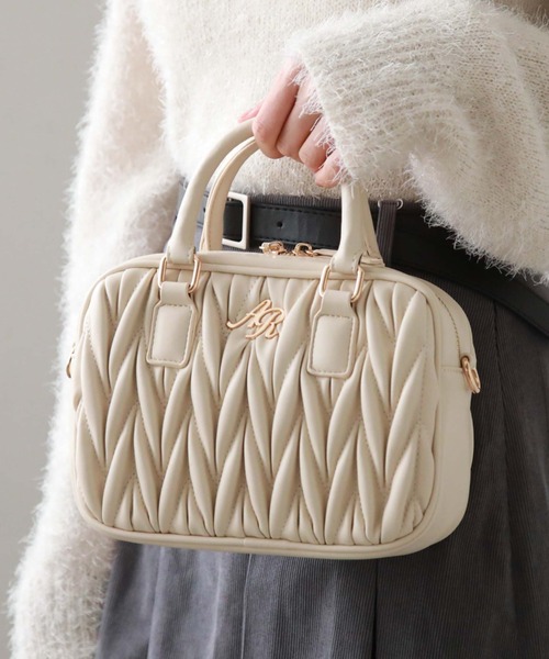 archives(アルシーヴ)の「ウェーブキルトミニボストン(ボストンバッグ・レディース・ブラック/グレー/アイボリー・FREE)」の22枚目の写真