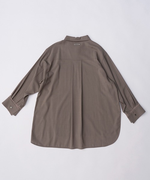 PRANK PROJECT（プランクプロジェクト）の「ウーステッドアシメスリットオーバーシャツ / Worsted Asymmetry Slit Over Shirt（シャツ/ブラウス・レディース・グレー/グレイッシュベージュ/ネイビー・FREE）」の22枚目の写真