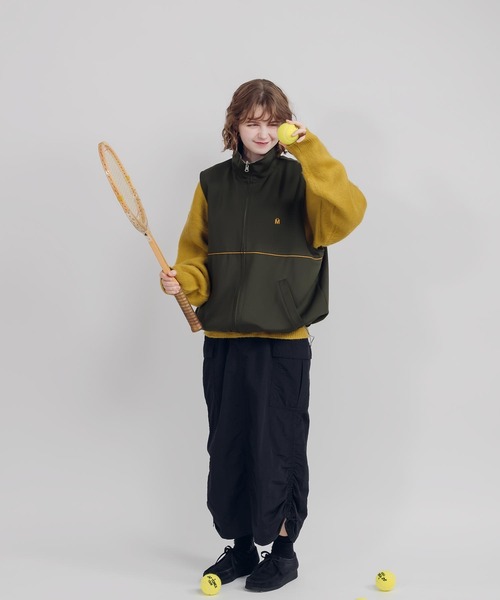 MUHET(ミュエータ)の「2WAYリバーシブルベスト(ベスト・レディース・カーキ/ブラウン/ネイビー・MEDIUM/X-LARGE)」の15枚目の写真