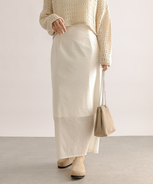 RIVE DROITE（リヴドロワ）の「シアーヘムタイトスカート（スカート・レディース・ホワイト/ブラック・38/36）」の2枚目の写真