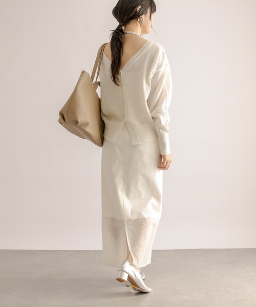 RIVE DROITE（リヴドロワ）の「シアーヘムタイトスカート（スカート・レディース・ホワイト/ブラック・38/36）」の8枚目の写真