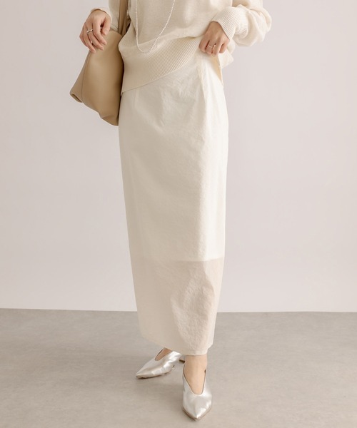 RIVE DROITE（リヴドロワ）の「シアーヘムタイトスカート（スカート・レディース・ホワイト/ブラック・38/36）」の9枚目の写真