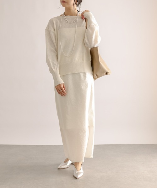 RIVE DROITE（リヴドロワ）の「シアーヘムタイトスカート（スカート・レディース・ホワイト/ブラック・38/36）」の12枚目の写真