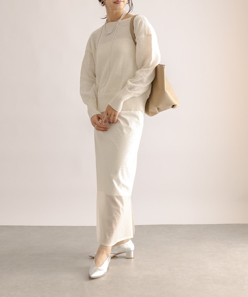 RIVE DROITE（リヴドロワ）の「シアーヘムタイトスカート（スカート・レディース・ホワイト/ブラック・38/36）」の19枚目の写真