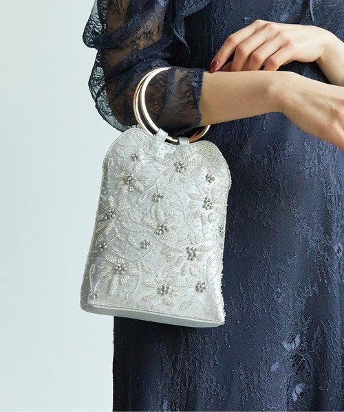 Thevon（ゼボン）の「【オケージョン】リングハンドルビジューバッグ（ハンドバッグ・レディース・グレー/ベージュ/ブラック・FREE）」の10枚目の写真