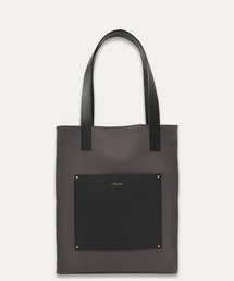 Leather Pocket Canvas Mini Tote / BG-042