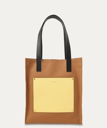 Leather Pocket Canvas Mini Tote / BG-042