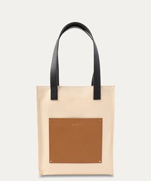 Leather Pocket Canvas Mini Tote / BG-042