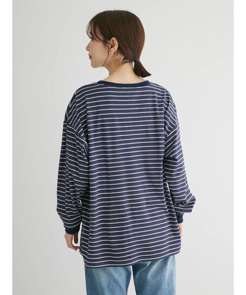 Green　Parks（グリーンパークス）の「マシュマロタッチボーダープルオーバー（Tシャツ/カットソー・レディース・オフホワイト/ピンク/グリーン/ネイビー・FREE）」の7枚目の写真