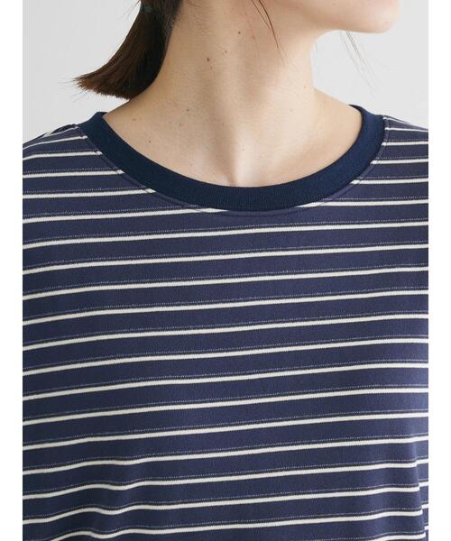 Green　Parks（グリーンパークス）の「マシュマロタッチボーダープルオーバー（Tシャツ/カットソー・レディース・オフホワイト/ピンク/グリーン/ネイビー・FREE）」の8枚目の写真