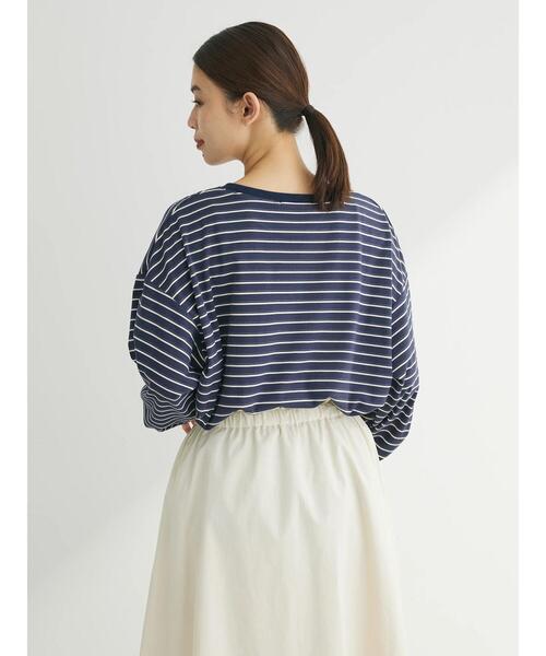 Green　Parks（グリーンパークス）の「マシュマロタッチボーダープルオーバー（Tシャツ/カットソー・レディース・オフホワイト/ピンク/グリーン/ネイビー・FREE）」の12枚目の写真