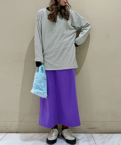 Green　Parks（グリーンパークス）の「マシュマロタッチボーダープルオーバー（Tシャツ/カットソー・レディース・オフホワイト/ピンク/グリーン/ネイビー・FREE）」の15枚目の写真