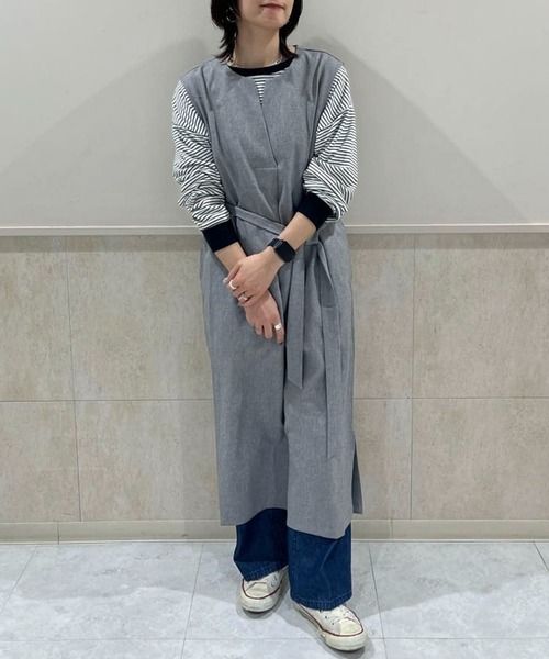 Green　Parks（グリーンパークス）の「マシュマロタッチボーダープルオーバー（Tシャツ/カットソー・レディース・オフホワイト/ピンク/グリーン/ネイビー・FREE）」の18枚目の写真