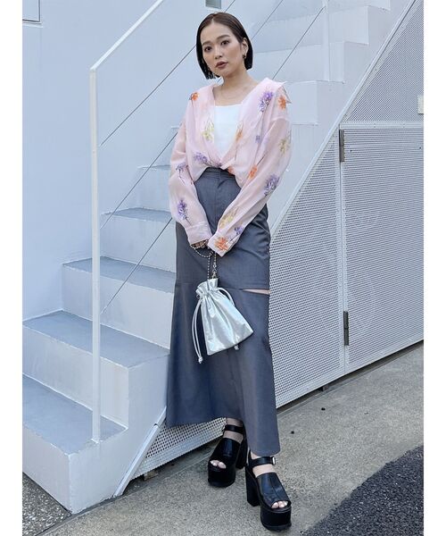 MURUA（ムルーア）の「カットアウトマーメイドスカート（スカート・レディース・グレー/ブラック/ライトグリーン・1/2）」の20枚目の写真