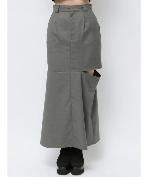 MURUA（ムルーア）の「カットアウトマーメイドスカート（スカート・レディース・グレー/ブラック/ライトグリーン・1/2）」の17枚目の写真