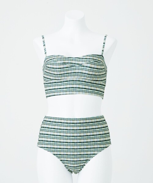 green label relaxing（グリーンレーベルリラクシング）の「ビスチェショーツ チェック スイムウェア / 水着 - UVケア -（水着・レディース・その他2/その他1・FREE）」の7枚目の写真