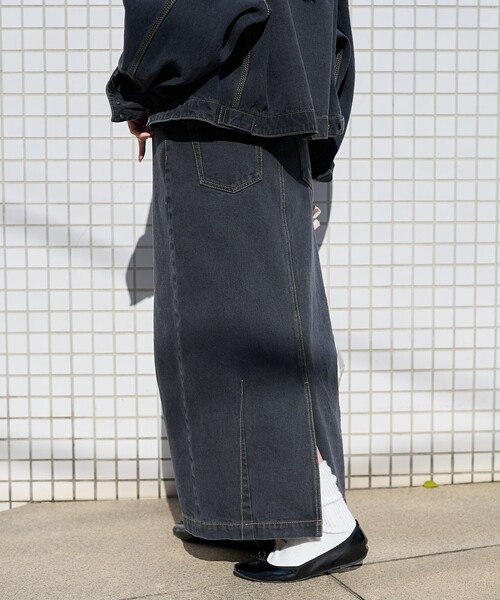 FREAK'S STORE（フリークスストア）の「カーヴィーデニムスカート/デニム ロングスカート（デニムスカート・レディース・ブルー/ブラック/サックスブルー/ネイビー/ターコイズブルー/その他9・SMALL/MEDIUM）」の16枚目の写真