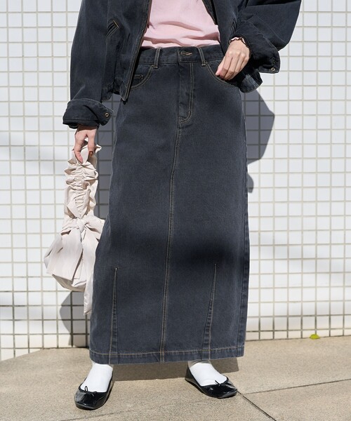 FREAK'S STORE（フリークスストア）の「カーヴィーデニムスカート/デニム ロングスカート（デニムスカート・レディース・ブルー/ブラック/サックスブルー/ネイビー/ターコイズブルー/その他9・SMALL/MEDIUM）」の17枚目の写真