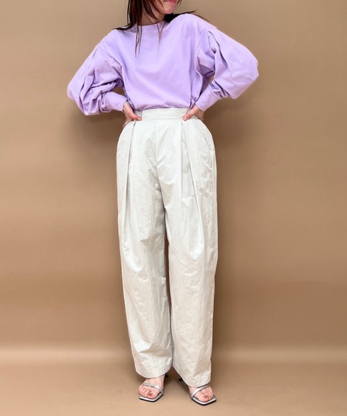 y/m（イム）の「T/Nタフタタックパンツ（その他パンツ・レディース・ブラック/アイボリー・FREE）」の4枚目の写真