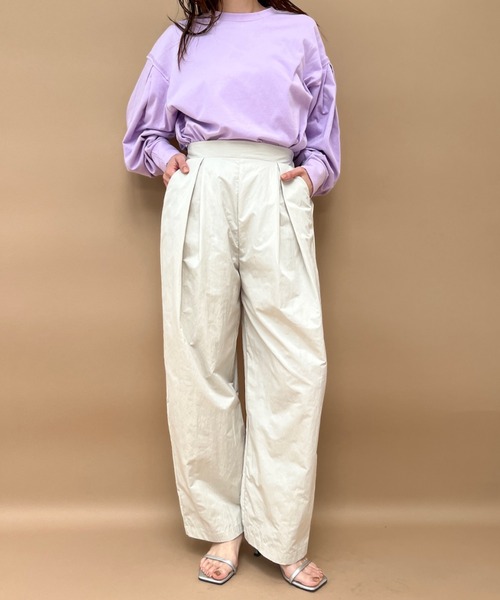 y/m（イム）の「T/Nタフタタックパンツ（その他パンツ・レディース・ブラック/アイボリー・FREE）」の6枚目の写真