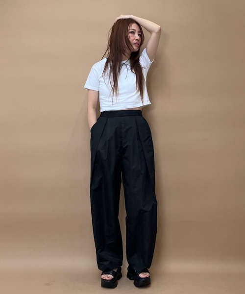 y/m（イム）の「T/Nタフタタックパンツ（その他パンツ・レディース・ブラック/アイボリー・FREE）」の8枚目の写真