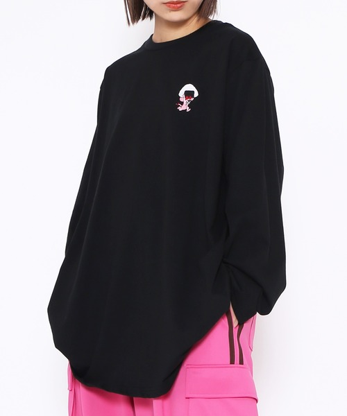 PUNYUS(プニュズ)の「ワンポイントロンT(Tシャツ/カットソー・レディース・ブラック/ホワイト・1/2/3/4)」の3枚目の写真