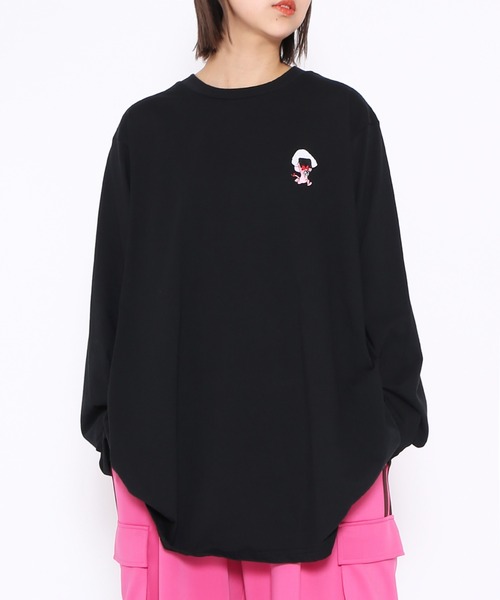 PUNYUS(プニュズ)の「ワンポイントロンT(Tシャツ/カットソー・レディース・ブラック/ホワイト・1/2/3/4)」の16枚目の写真