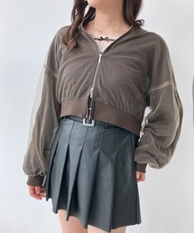 AS KNOW AS plus | ◎ダブルジップ オーガンジー重ねブルゾン(ブルゾン)